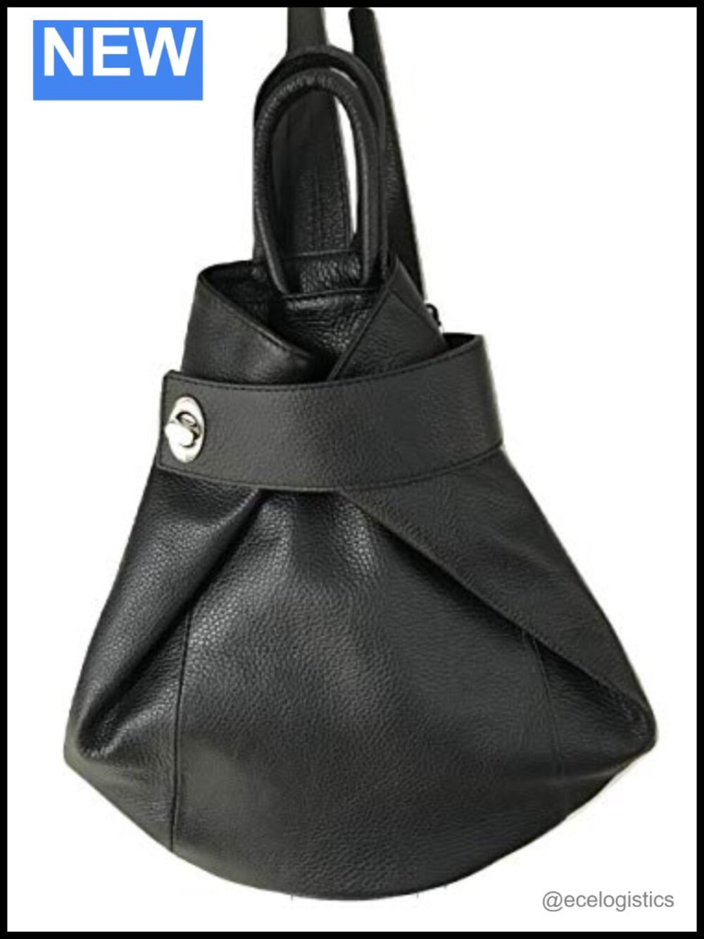 Italian Leather Convertible Backpack Tote Purse 3-in-1 Travel Work